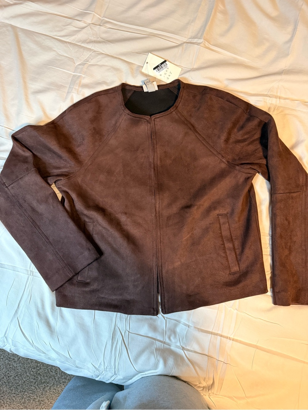 BCBGeneration Brown Suede Bomber Jacket